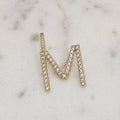 18K Gold Plated Personalized Letter Studded Zirconia Pendant