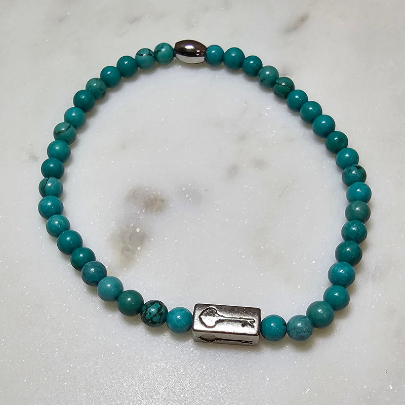 Men's Bracelet with blue howlite accents.