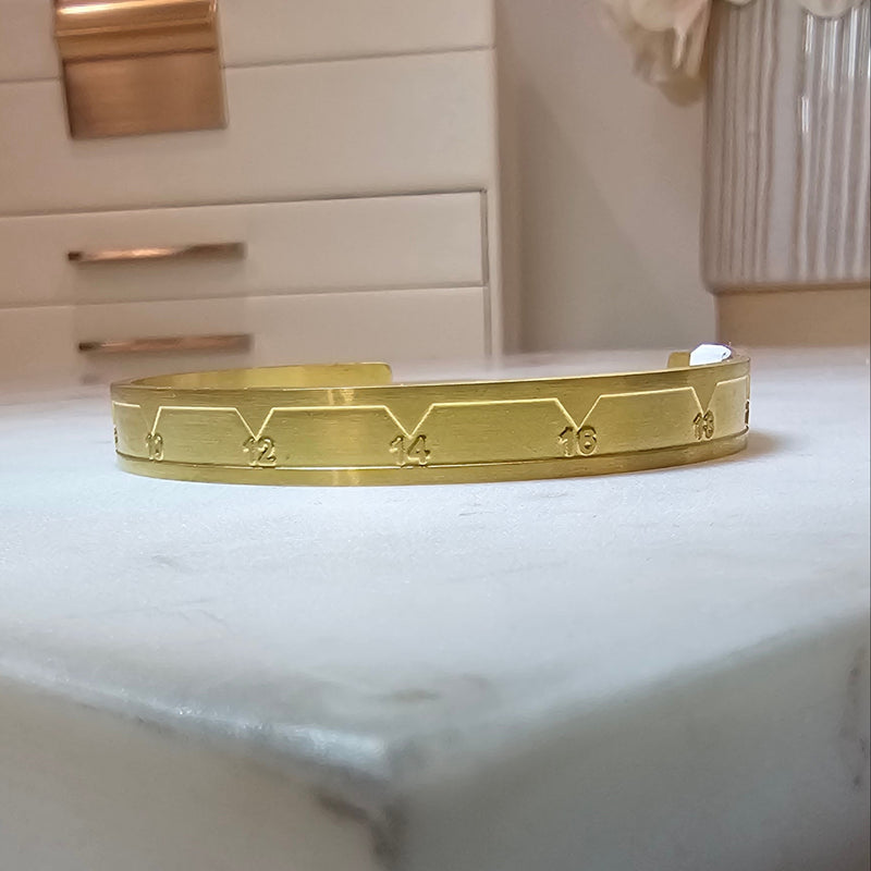 Men's Gold Stainless Steel Cuff Bracelet with a modern finish.