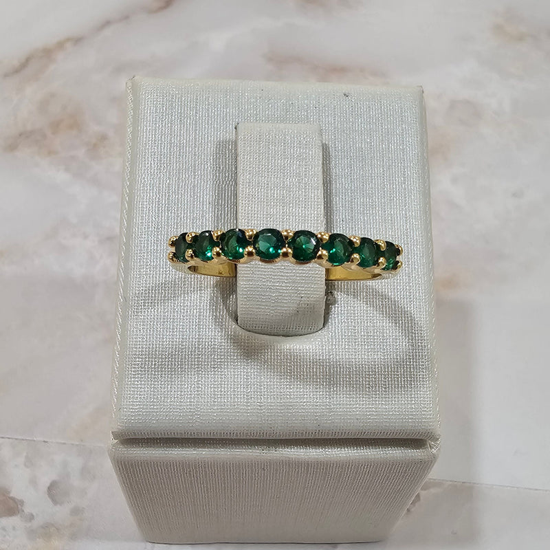 18K Gold Plated Emerald Delicate Ring