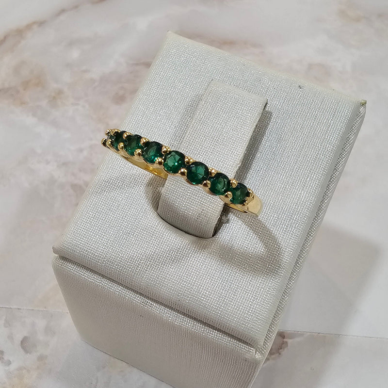 18K Gold Plated Emerald Delicate Ring