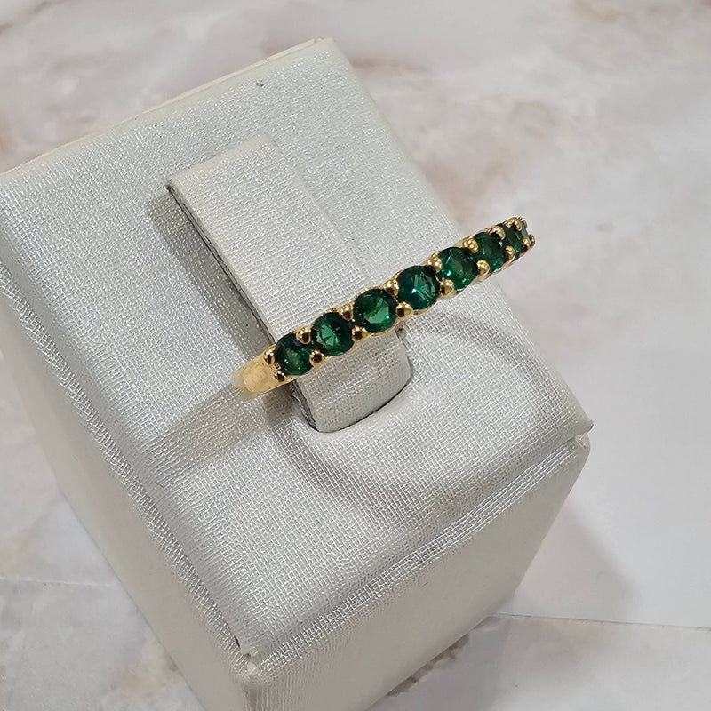 18K Gold Plated Emerald Delicate Ring