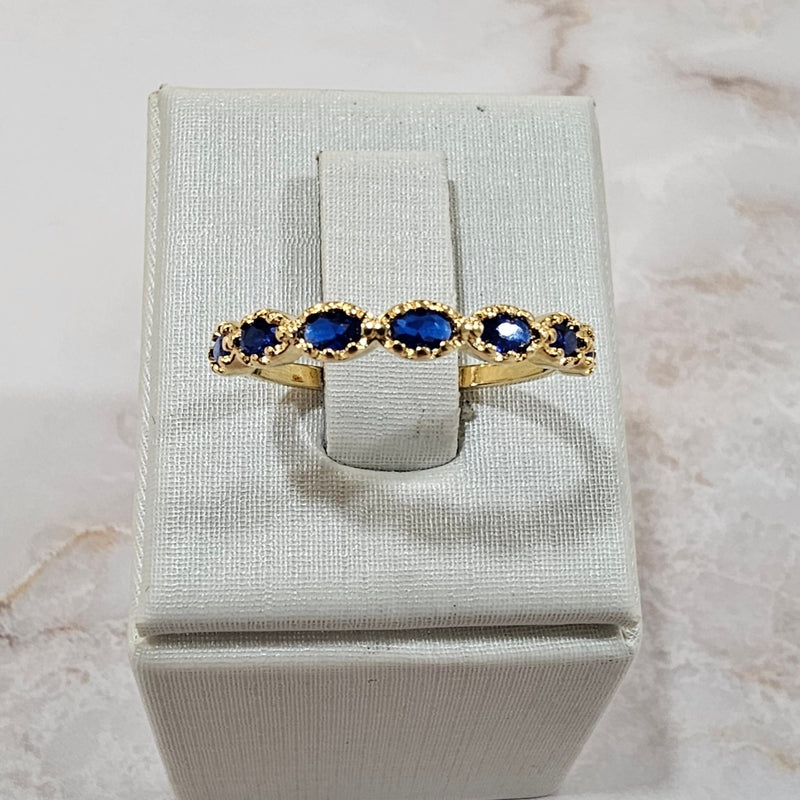 18K Gold Plated Blue Sapphire Delicate Ring