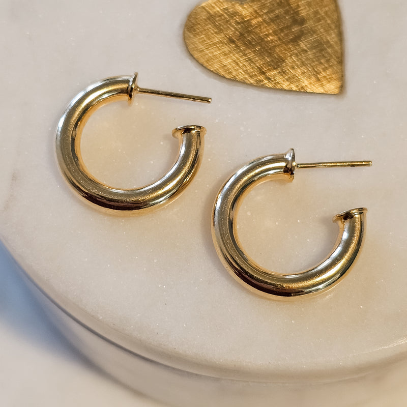 18K Gold Plated Small Hoops 6.5mm Earrings