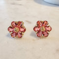 18K Gold Plated Stone Flower Earrings