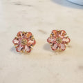 18K Gold Plated Stone Flower Earrings