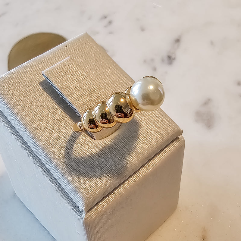 18K Gold Plated Delicate Pearl Ring