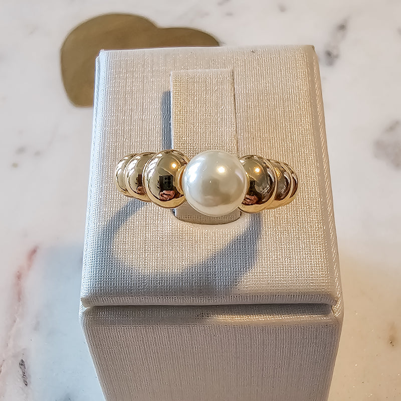 18K Gold Plated Delicate Pearl Ring