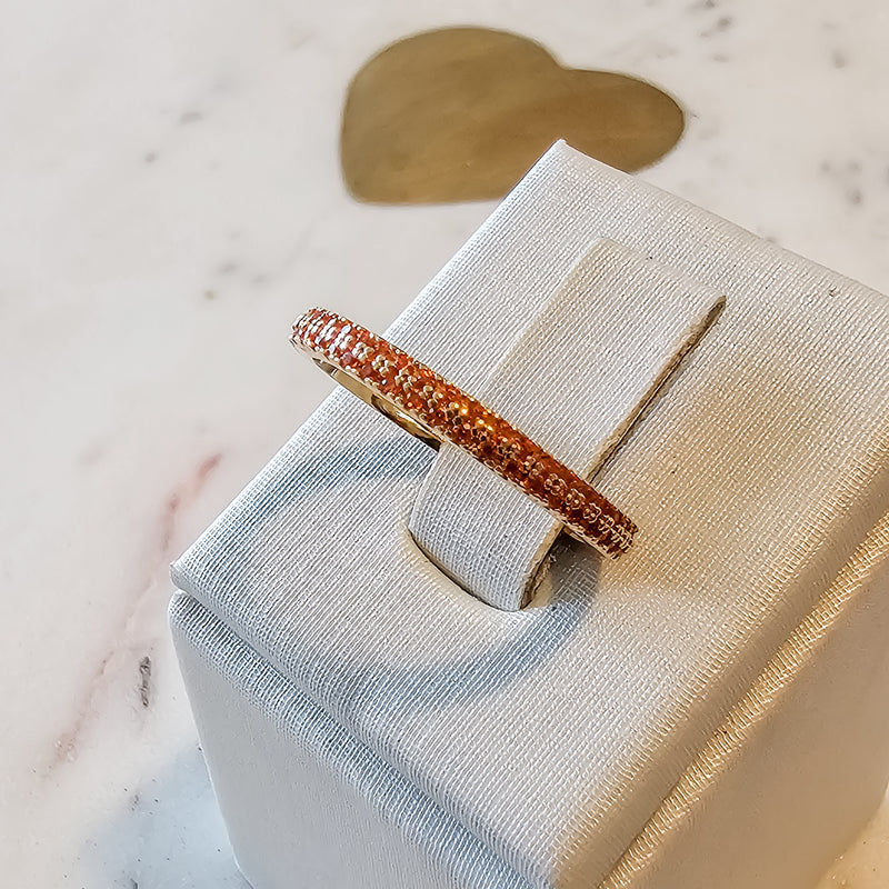 18K Gold Plated Infinity Studded Orange Zirconia Ring