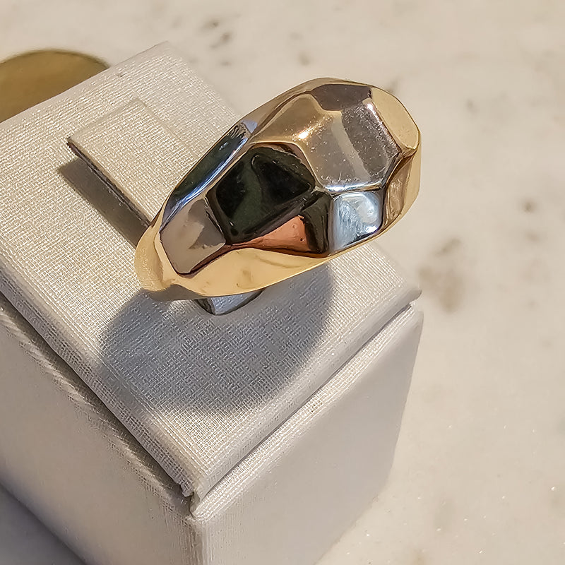 18K Gold Plated Bold Matte Ring