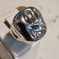White Rhodium Plated Bold Organic Square Ring