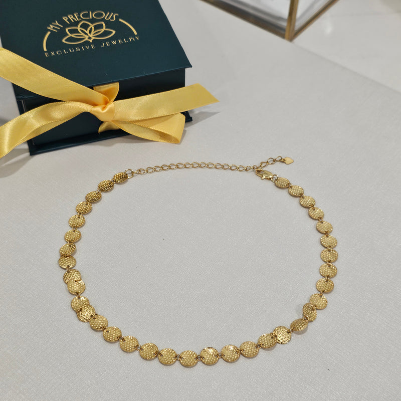 18K Gold Plated Medal Necklace