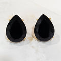 18K Gold Plated Teardrop Neutral Stones 15x20mm Earrings