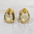 18K Gold Plated Teardrop Yellow to Red Stones 15x20mm Earrings