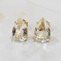 18K Gold Plated Teardrop Neutral Stone 10x15mm Earrings