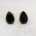 18K Gold Plated Teardrop Neutral Stone 10x15mm Earrings