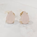 18K Gold Plated Teardrop Red to Pink Stones 10x15mm Earrings