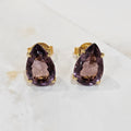 18K Gold Plated Teardrop Red to Pink Stones 10x15mm Earrings