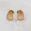 18K Gold Plated Teardrop Yellow Stones 10x15mm Earrings