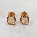 18K Gold Plated Teardrop Yellow Stones 10x15mm Earrings