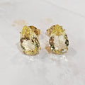 18K Gold Plated Teardrop Yellow Stones 10x15mm Earrings