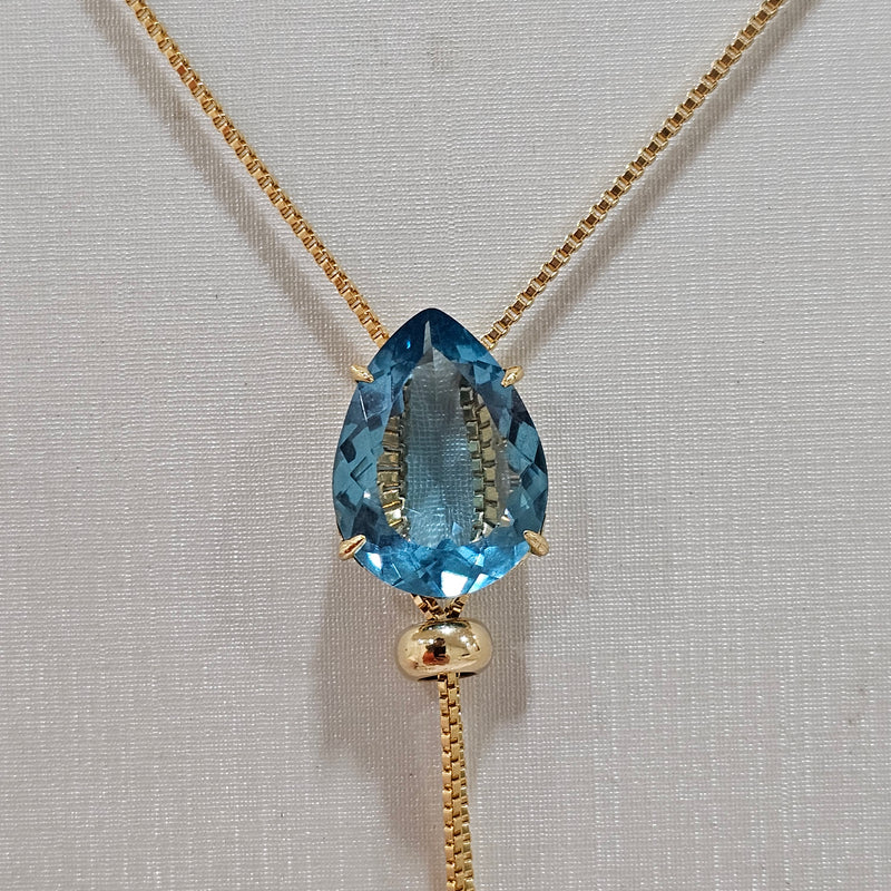 18K Gold Plated Colorful Teardrop Adjustable Necklace