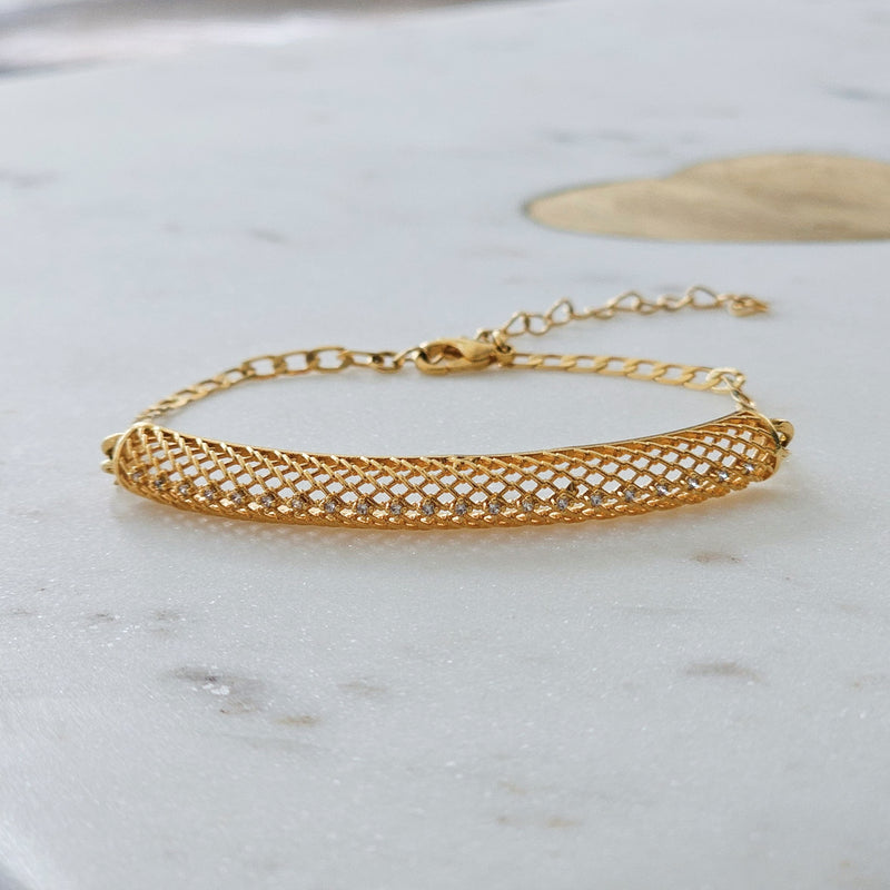 18K Gold Plated Lacy Bracelet