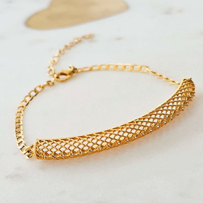 18K Gold Plated Lacy Bracelet