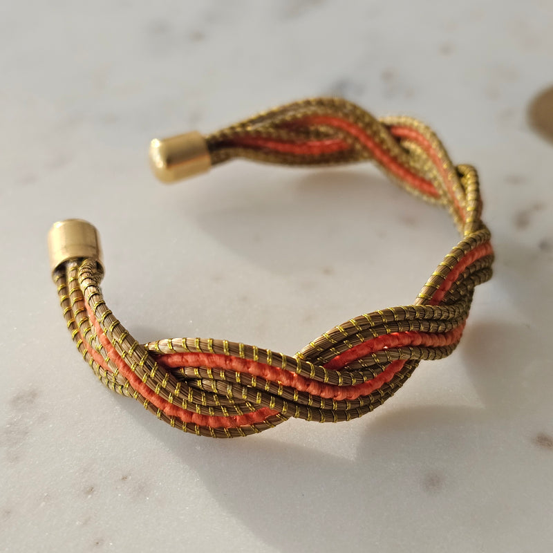 Thick Golden Grass Orange Bracelet