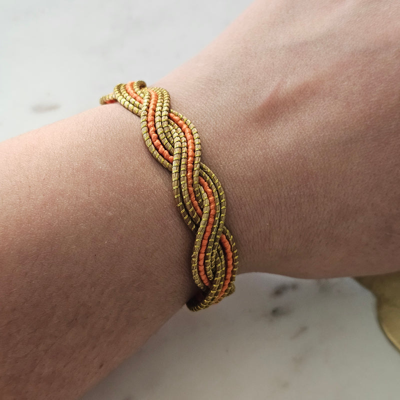 Thick Golden Grass Orange Bracelet