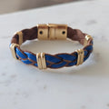 18K Gold Plated Leather Braid Color Bracelet