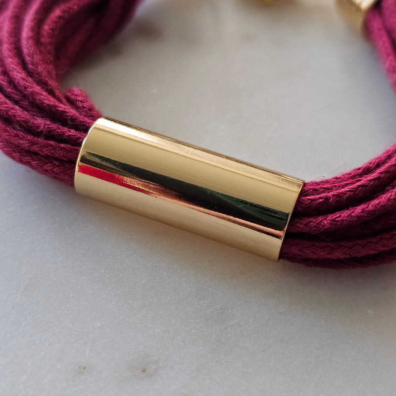 18K Gold Plated Red Multi Wires Bracelet