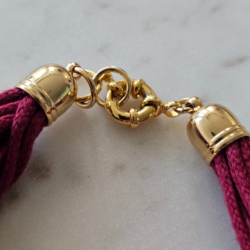 18K Gold Plated Red Multi Wires Bracelet