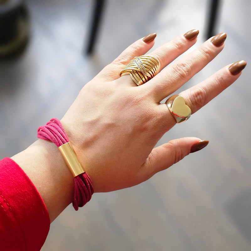 18K Gold Plated Red Multi Wires Bracelet