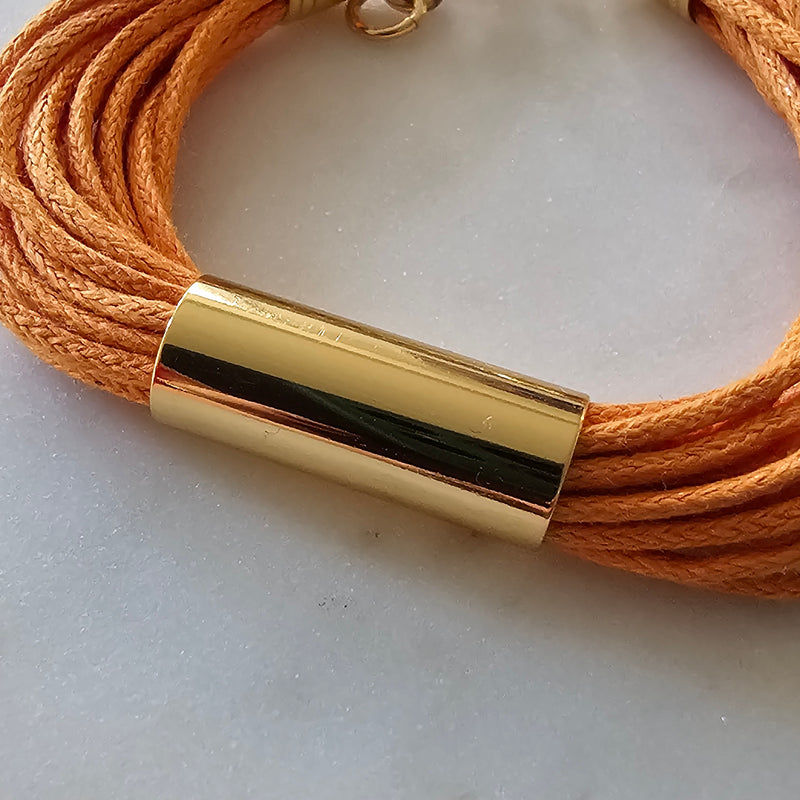 18K Gold Plated Orange Multi Wires Bracelet