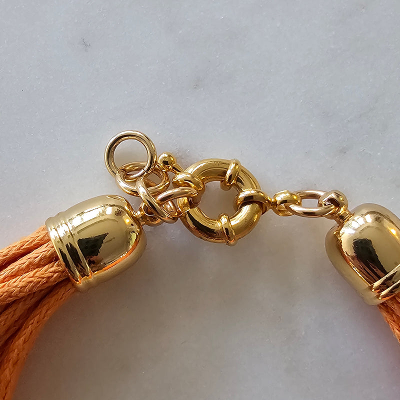 18K Gold Plated Orange Multi Wires Bracelet