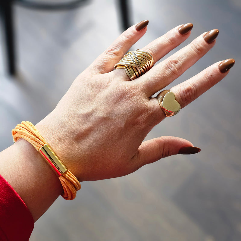 18K Gold Plated Orange Multi Wires Bracelet