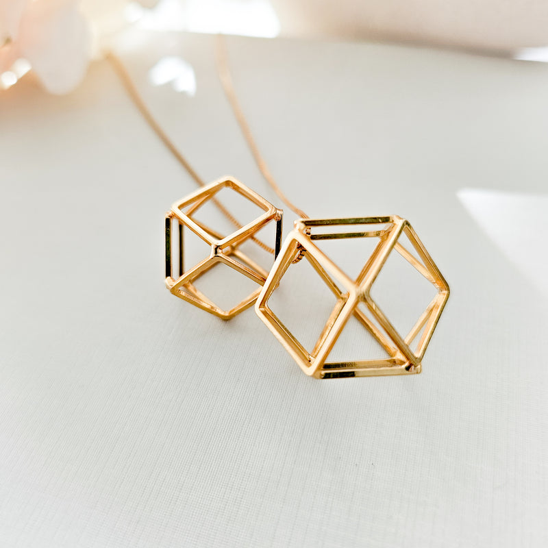 18K Gold Plated Polygon Necklace