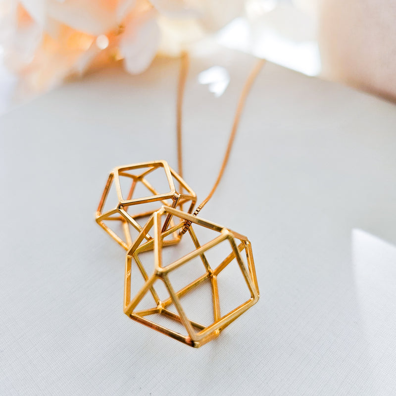 18K Gold Plated Polygon Necklace