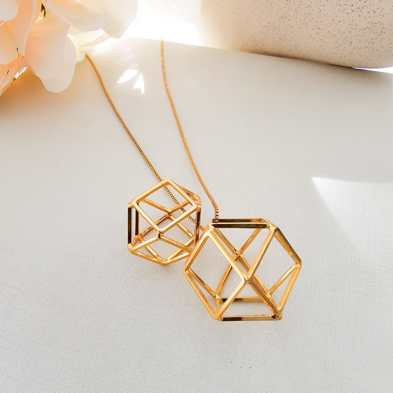 18K Gold Plated Polygon Necklace