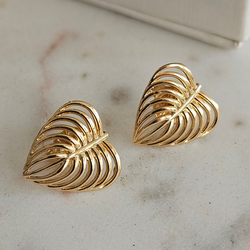 18K Gold Plated Leaves Earrings