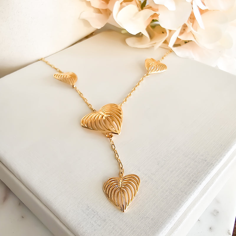 18K Gold Plated Adjustable Leaves Necklace