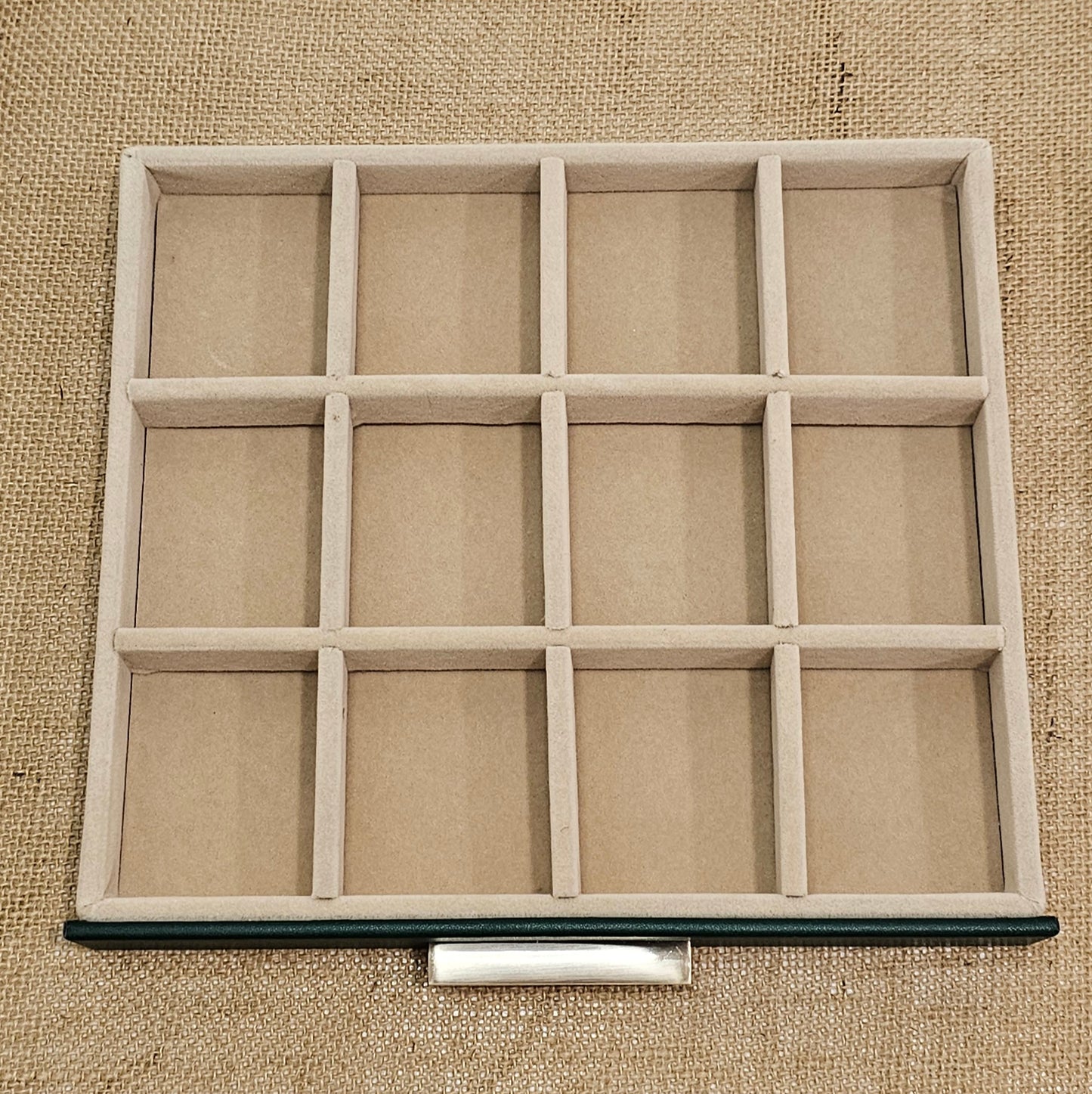 Green Jewelry Box with Glass Lid, 3-Layer Jewelry Organizer, 2 Drawers, 8 x 9.1 x 5.3 Inches