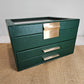 Green Jewelry Box with Glass Lid, 3-Layer Jewelry Organizer, 2 Drawers, 8 x 9.1 x 5.3 Inches