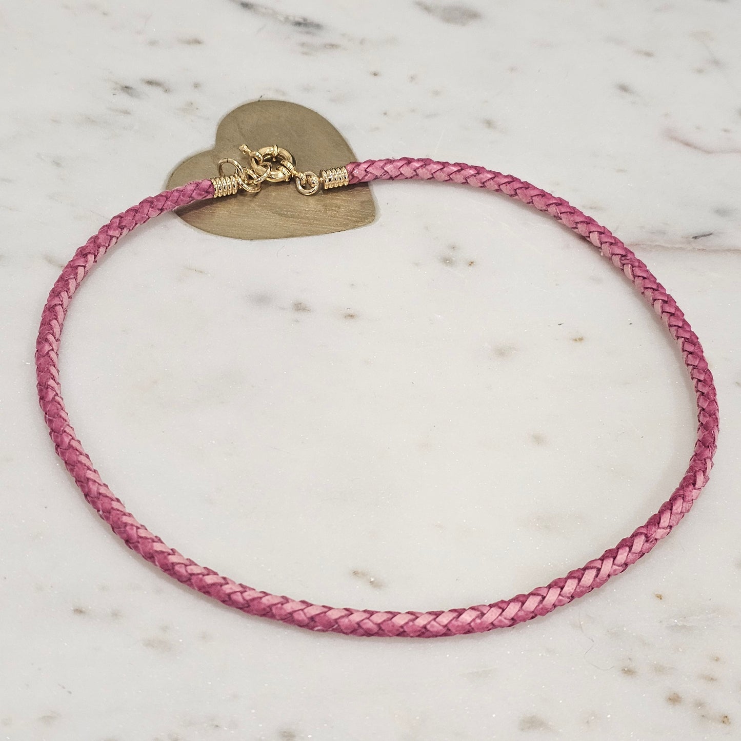 18K Gold Plated Color Leather Necklace