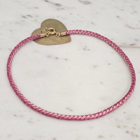 18K Gold Plated Color Leather Necklace