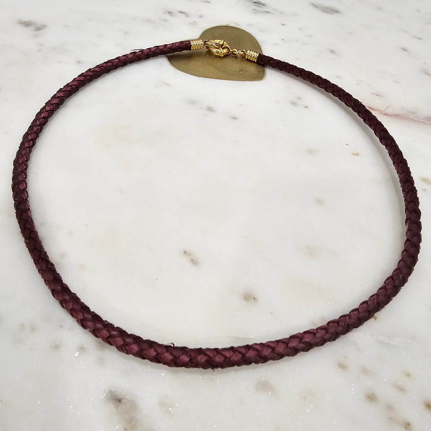 18K Gold Plated Color Leather Necklace