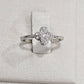 White Rhodium Plated Clover Studded Zirconia Ring