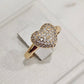 18K Gold Plated Heart Studded Zirconia Ring