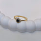 18K Gold Plated Onyx Studded Mini Zirconia Ring